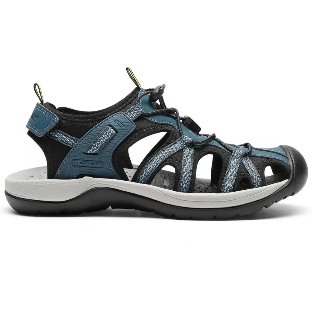 Hiking Sandals Men's Dark Blue Athletic Cushioned Closed Toe Fisherman Shoes